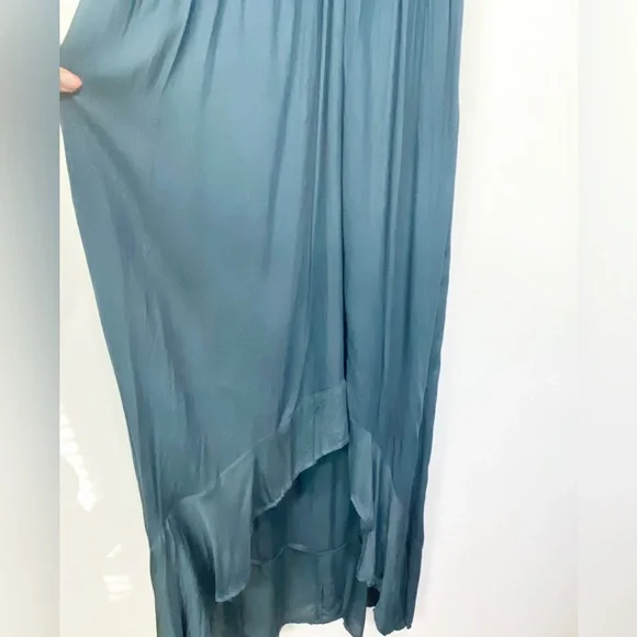 NWT-Boho Me Dark Teal Smocked tank Hi low Sundress SM - Picture 5 of 9